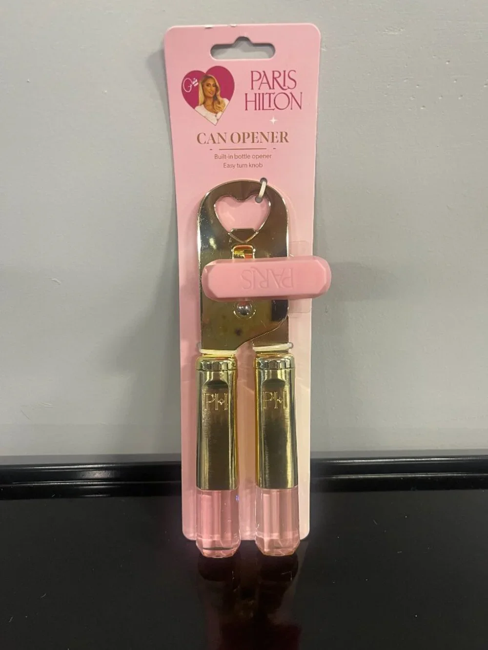 Paris Hilton Pink Gold Can Opener Built-In Bottle Opener New
